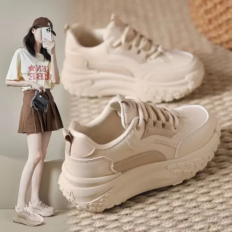 Outono Sola Grossa Novos Sapatos Femininos Casuais Confortáveis Calçados Versáteis Ao Ar Livre Antiderrapante Tênis Moda
