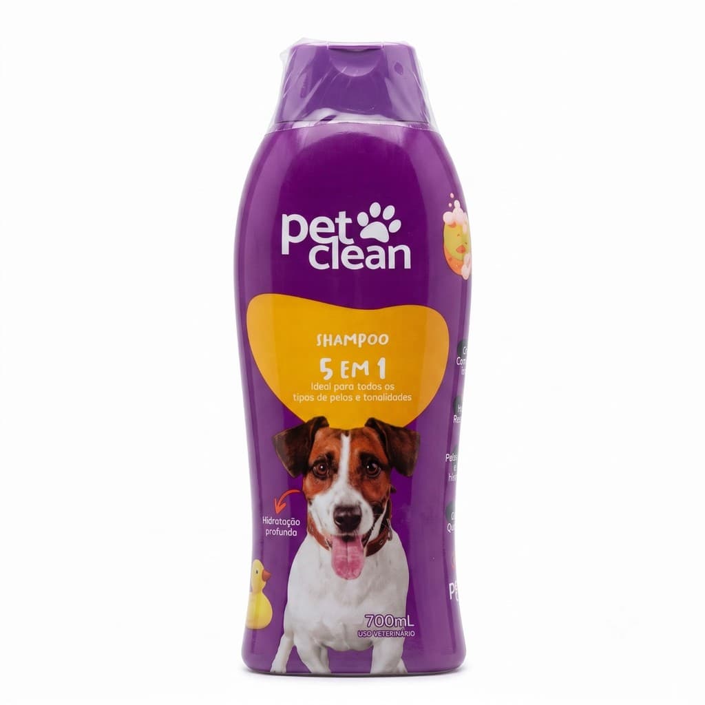 Shampoo 5 em 1 Pet Clean para Cães 700ml com Queratina