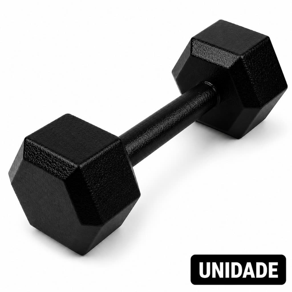 - Oferta Halter Sextavado Pintado 3Kg Unidade Academia Musculação Treino Fitness Preto