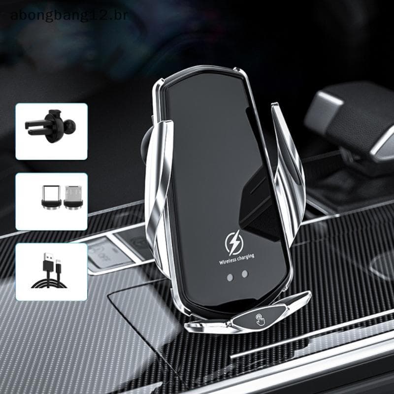 ABONG Smart Sensor 15W Carregador De Carro Sem Fio Suporte De Telefone Com Fixação Automática Para