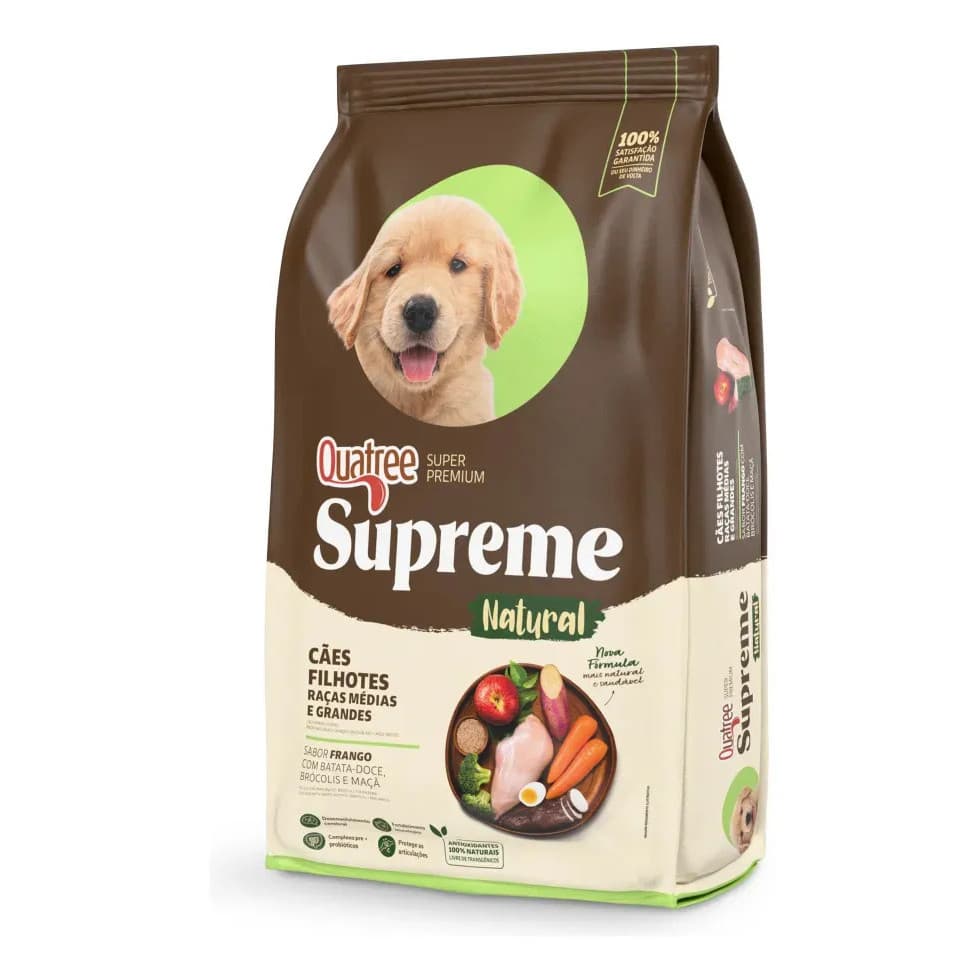 Ração Quatree Supreme Para Cachorro Filhote Quatree Supreme Raças Medias Grandes 15kg
