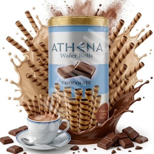 Wafer Rolls Chocolate 114g - Athena - Importado
