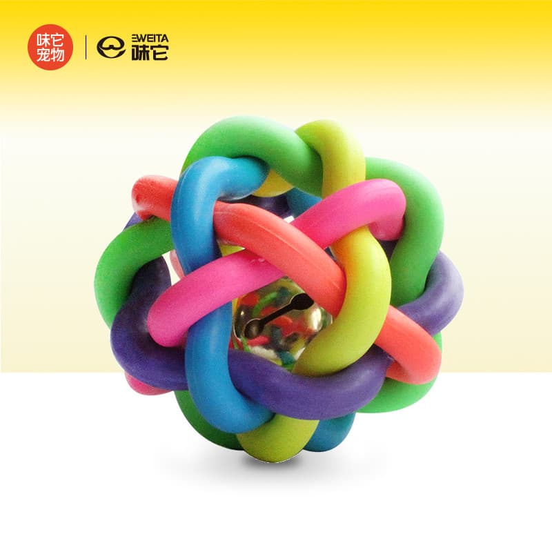 Weita Pet Friends Brinquedo Sino Bola Arco-Íris Bola Colorida Brinquedo para Gato Brinquedo para Cachorro Brinquedo Coel