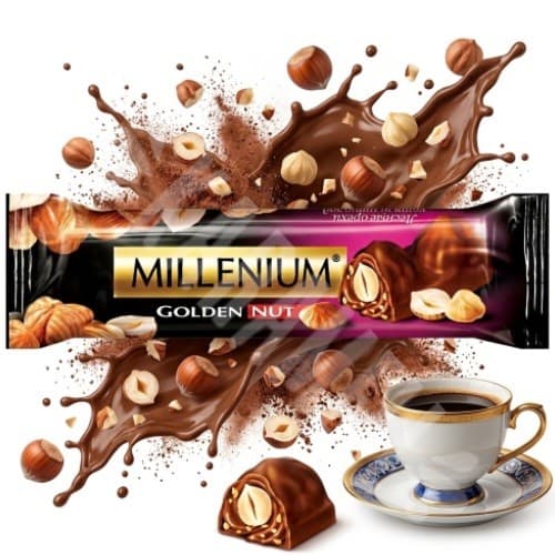 Chocolate Dark Golden Nut Hazelnuts Millennium 40g - Importado Polônia