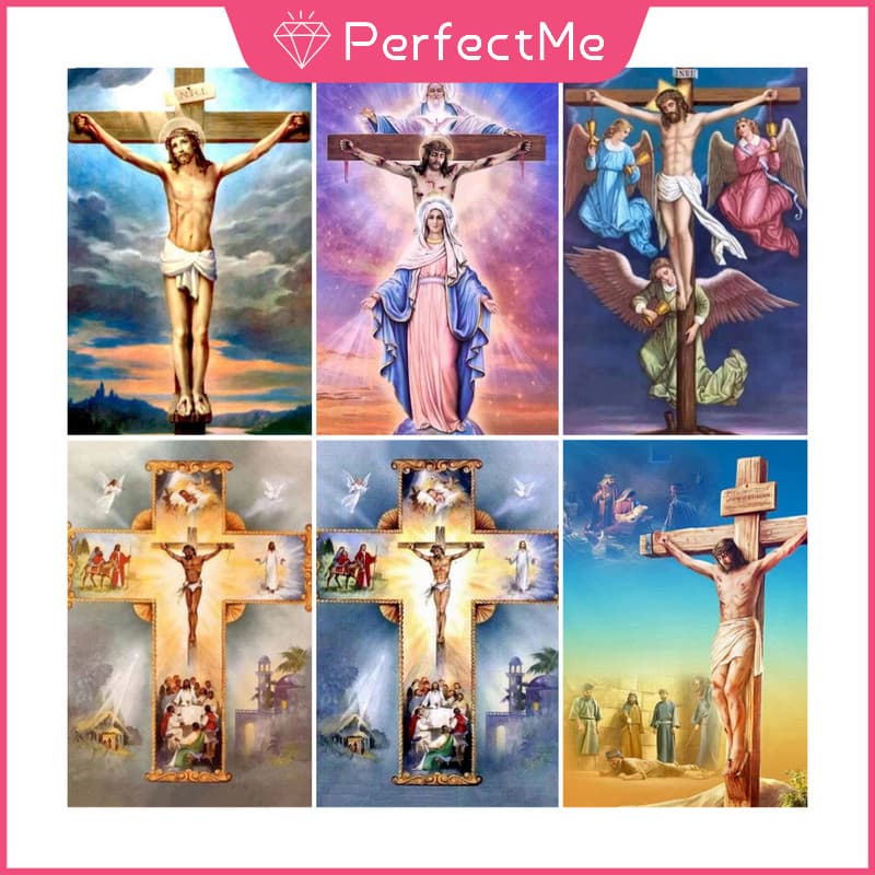 Pmjesus Religion 5D DIY Pintura Diamante/A Óleo Digital Ponto Cruz De Cristal Full Round Diamond Mosaic Bordado Kit Stra