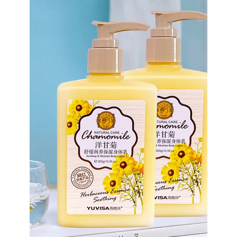 Loção corporal de camomila feminina verão hidratante hidratante fragrância de longa duração hidratante corpo calmante lo