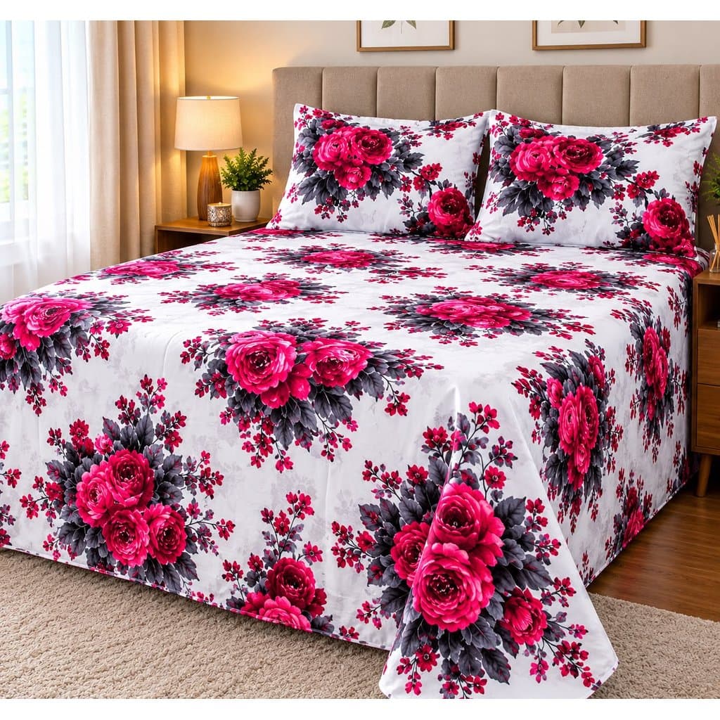 Jogo de Lençol 3 Peças Casal Queen Jogo de Cama Colcha Cobre-Leito