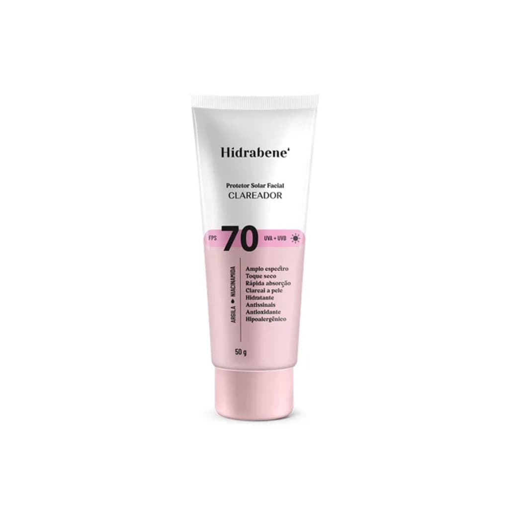 Protetor Solar Facial Clareador Hidrabene FPS70 50g