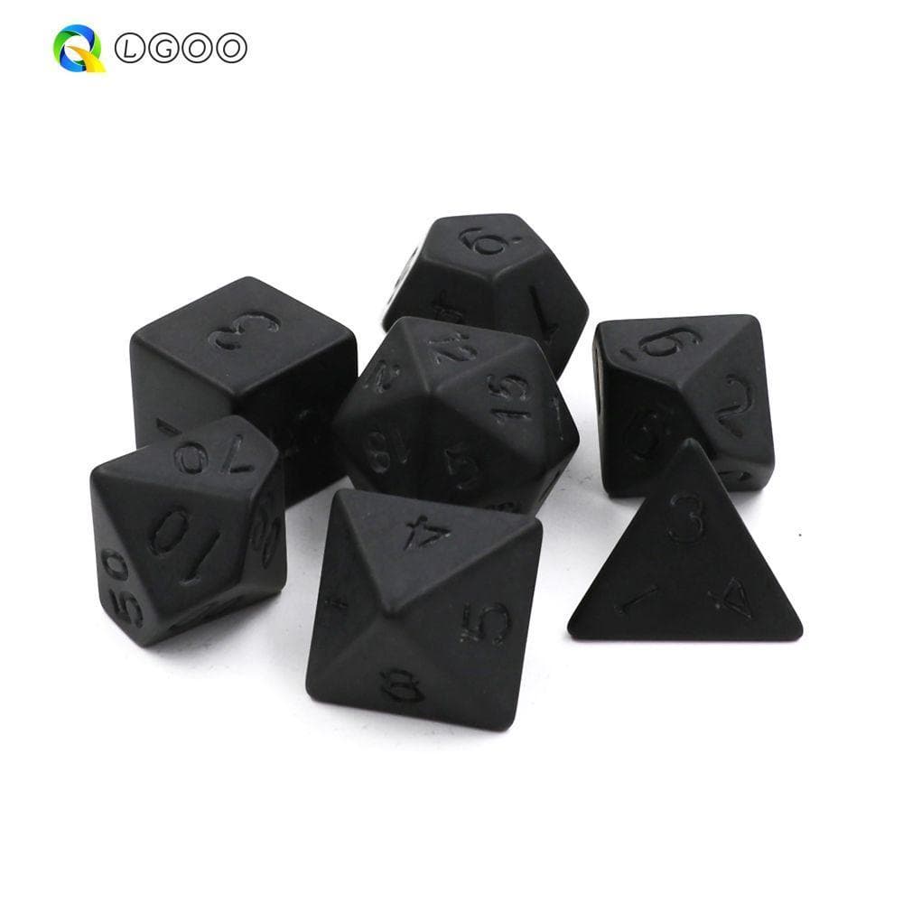 LGOO Preto RPG Dice Set 7 Pçs/Acrílico Jogo Brinquedos Jogos De Tabuleiro Personalidade Festa Em Família Brinquedo Educa