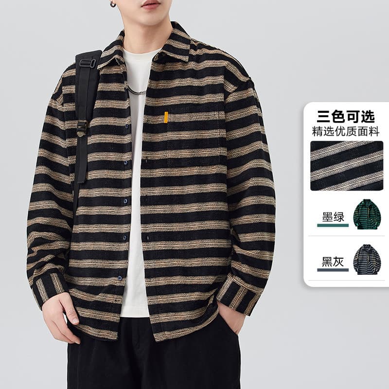 2026 novo estilo pesado Chenille jaqueta masculina jaqueta gola jaqueta masculina juventude estilo Hong Kong camisa masc