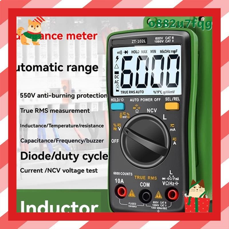 - 102L Multímetro Digital De Alcance Automático Resistência/Capacitância/Medição De Temperatura De Indução Ferramenta 60