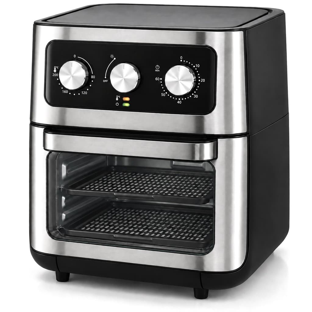 Fritadeira Air Fryer Sem Óleo Inox 12 Litros 2000W Analógico Circulação Ar Quente  Iluminação Interna