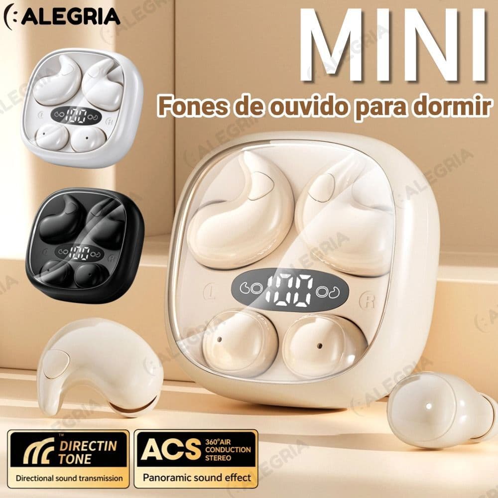 Fones de ouvido Bluetooth de dormir 2 pares sem fio com microfone, fones de ouvido com cancelamento de ruído-AR