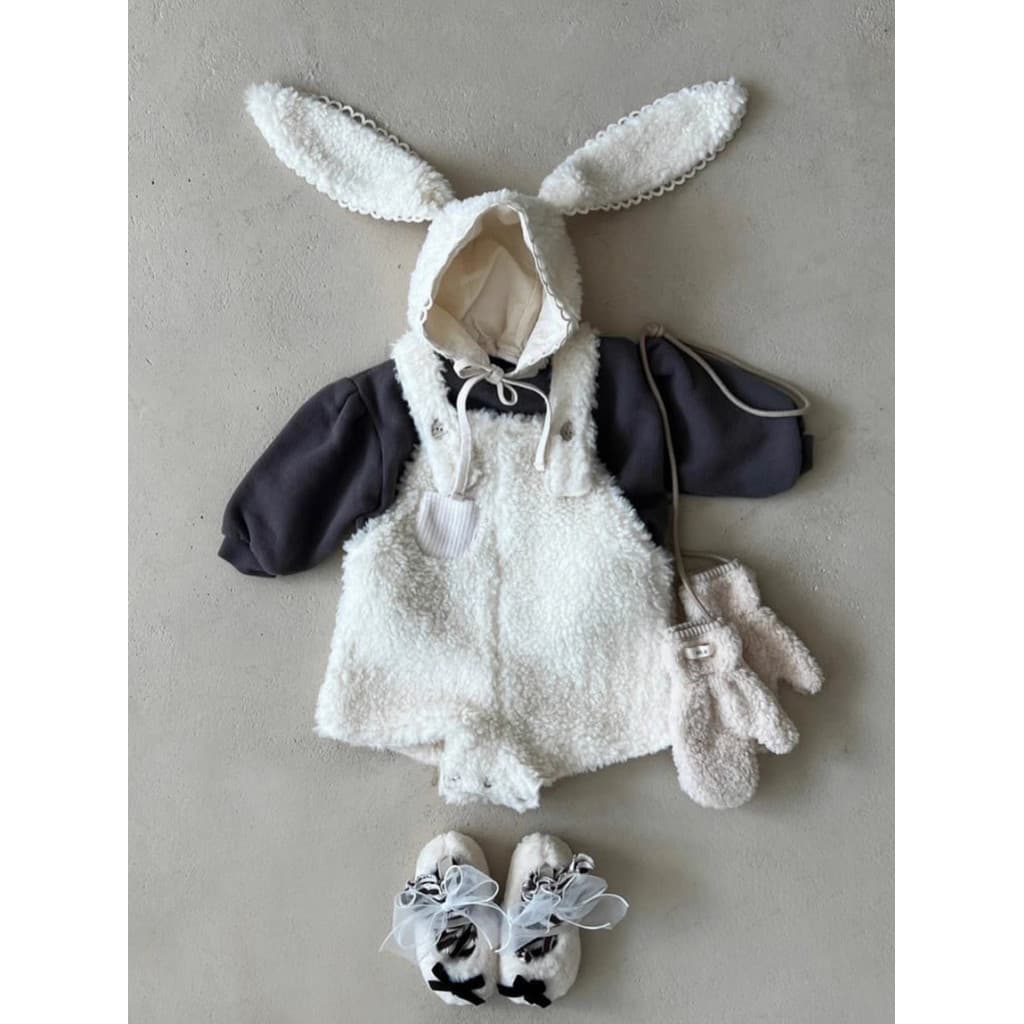 Ins roupas infantis bebê pelúcia orelhas de coelho macacão com capuz macacão bebê menina roupas de bebê roupas de invern
