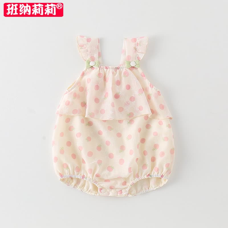 Ins bebê verão Suspender macacão bebê menina roupas de verão roupas de bebê princesa macacão doce bonito fino 1
