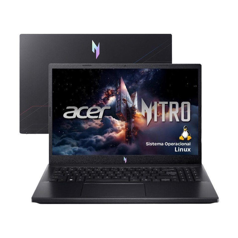 Notebook Gamer Acer Nitro V15 Intel Core i5 512GB SSD 16GB RAM 15.6” Full HD 165Hz IPS NVIDIA RTX 4050 6GB Linux