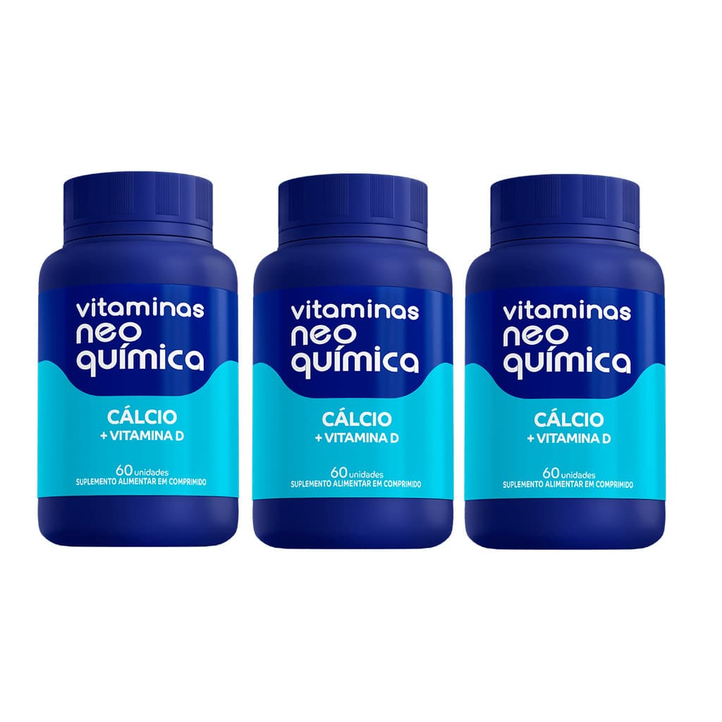 Kit 3 Suplemento Cálcio + Vitamina D 60 Cápsulas - Neo Química