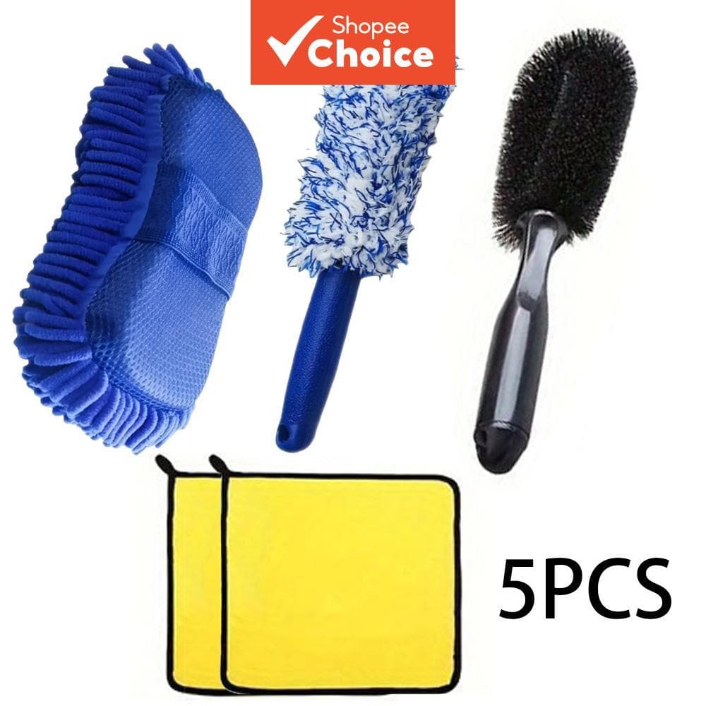 Conjunto De Ferramentas De Limpeza De Carro Multiuso , Luva De Lavagem De Microfibra , Escova De Polimento De Aro De Rod