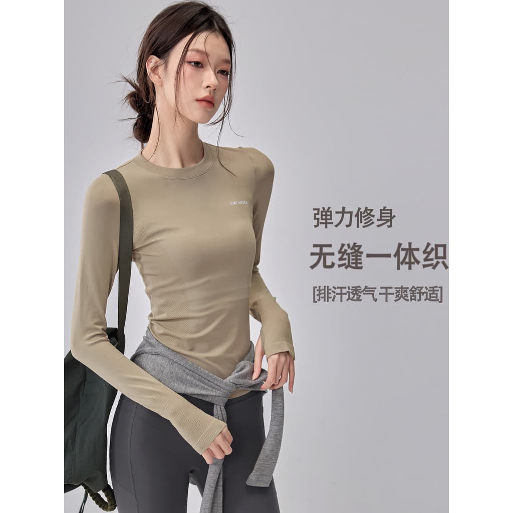 Roupas de Yoga topo feminino outono inverno correndo Fitness manga comprida roupas de secagem rápida Pilates treinamento
