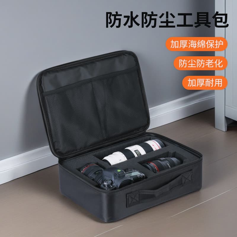 Equipamento kit de ferramentas caixa de ferramentas instrumento saco protetor portátil absorção choque câmera lente saco