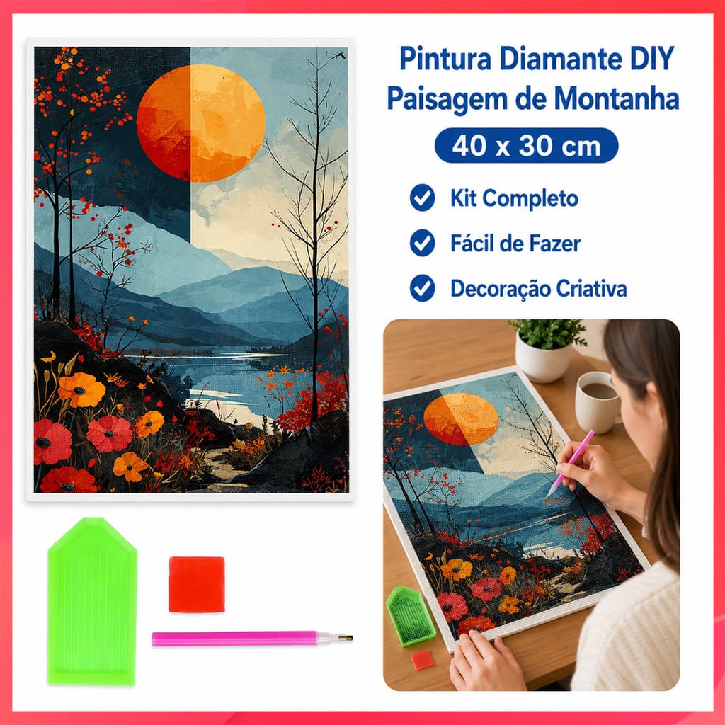Paisagem DIY pintura diamante kit de ferramentas completo diamante conjunto completo Material sala estar pinturas decora