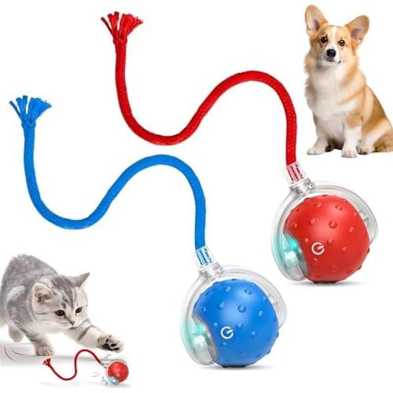 2 Peças De Brinquedo Para Cachorro Tinyfetch , Bolas Interativas De Brinquedos Gatos E Cães Com Birdsong , Recarregável 