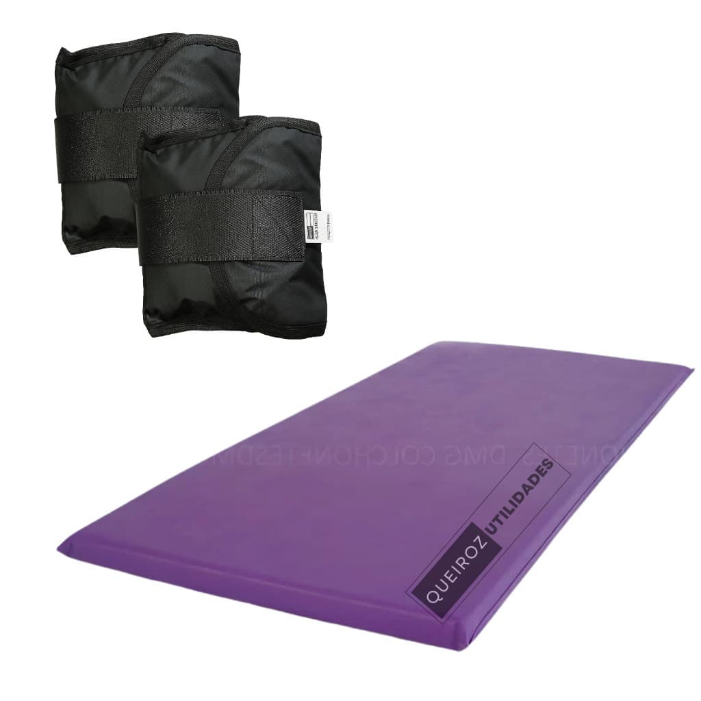 Kit Colchonete Roxo + Caneleiras 3kg – Ideal para Treinos em Casa, Academia e Funcional