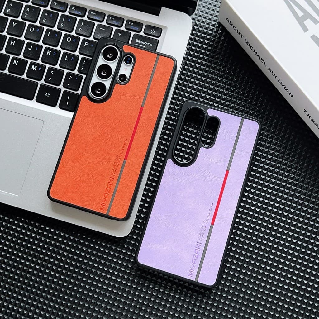 Capa de celular, capa de celular Samsung em couro tecnológico de cor contrastante, adequada para S26US24U, capa protetor