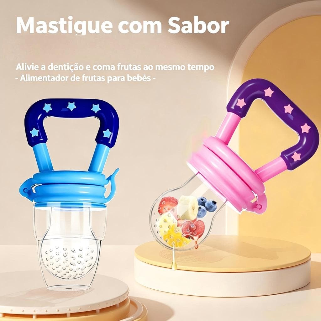 Chupeta de comida complementar de frutas para bebês, chupeta de Silicone pode conter frutas