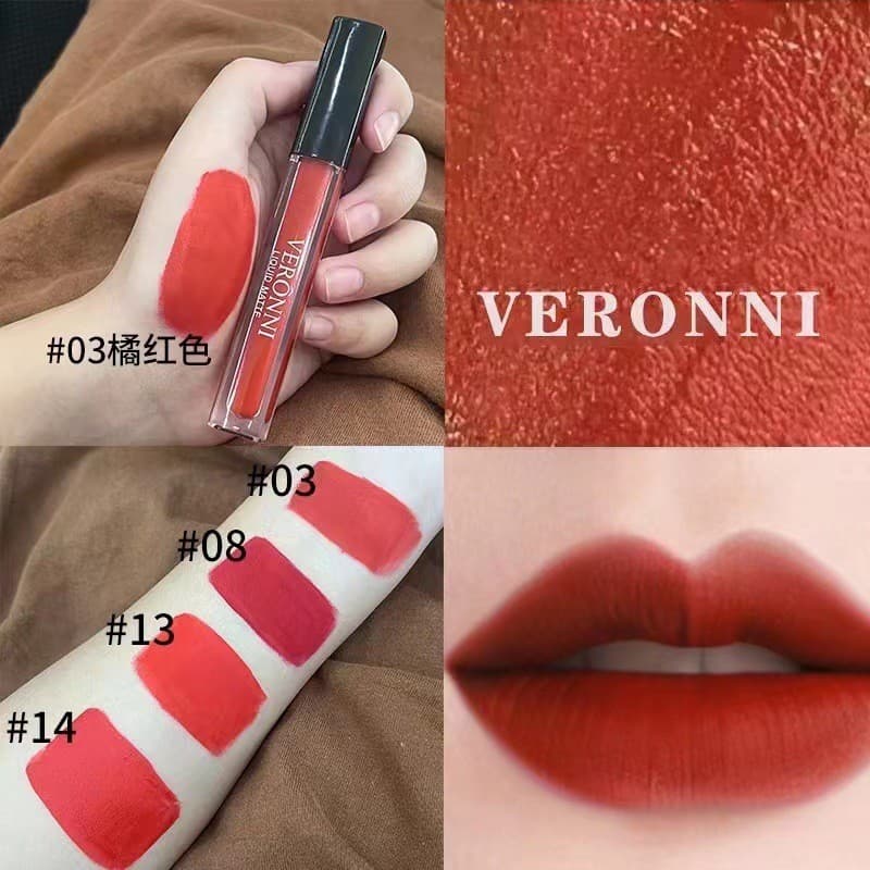 VERONNI Copo Antiaderente Matte Lip Gloss Matte Lip Gloss Não-Queda Batom Líquido Maquiagem 12 Cores
