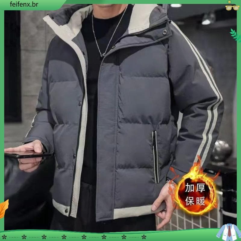  BLD Jaqueta acolchoada de inverno Jaqueta masculina de inverno com capuz Jaqueta acolchoada espessada Jaqueta acolchoad