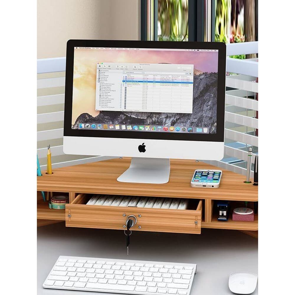 Meninas posição de trabalho computador rack elevado mesa triângulo computador rack elevado caixa armazenamento Desktop r
