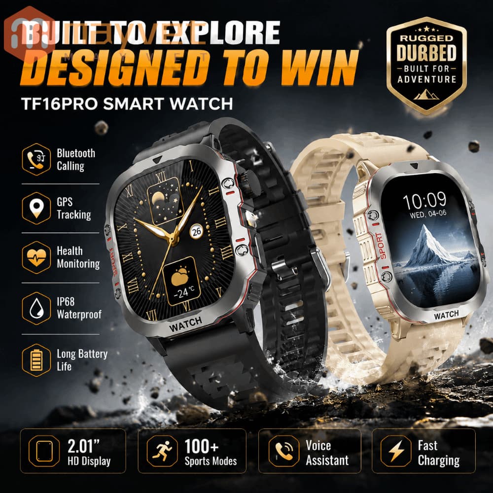 Smartwatch Relógio Inteligente Masculino Original MAYVET , Relógios Inteligentes TF16 À Prova D'água 3ATM , Chamada Blue