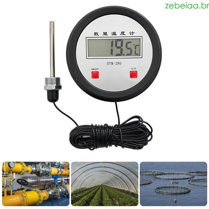 Zebeia Termômetros Digitais Medidor Temperatura Display Digital Sonda 10 Metros