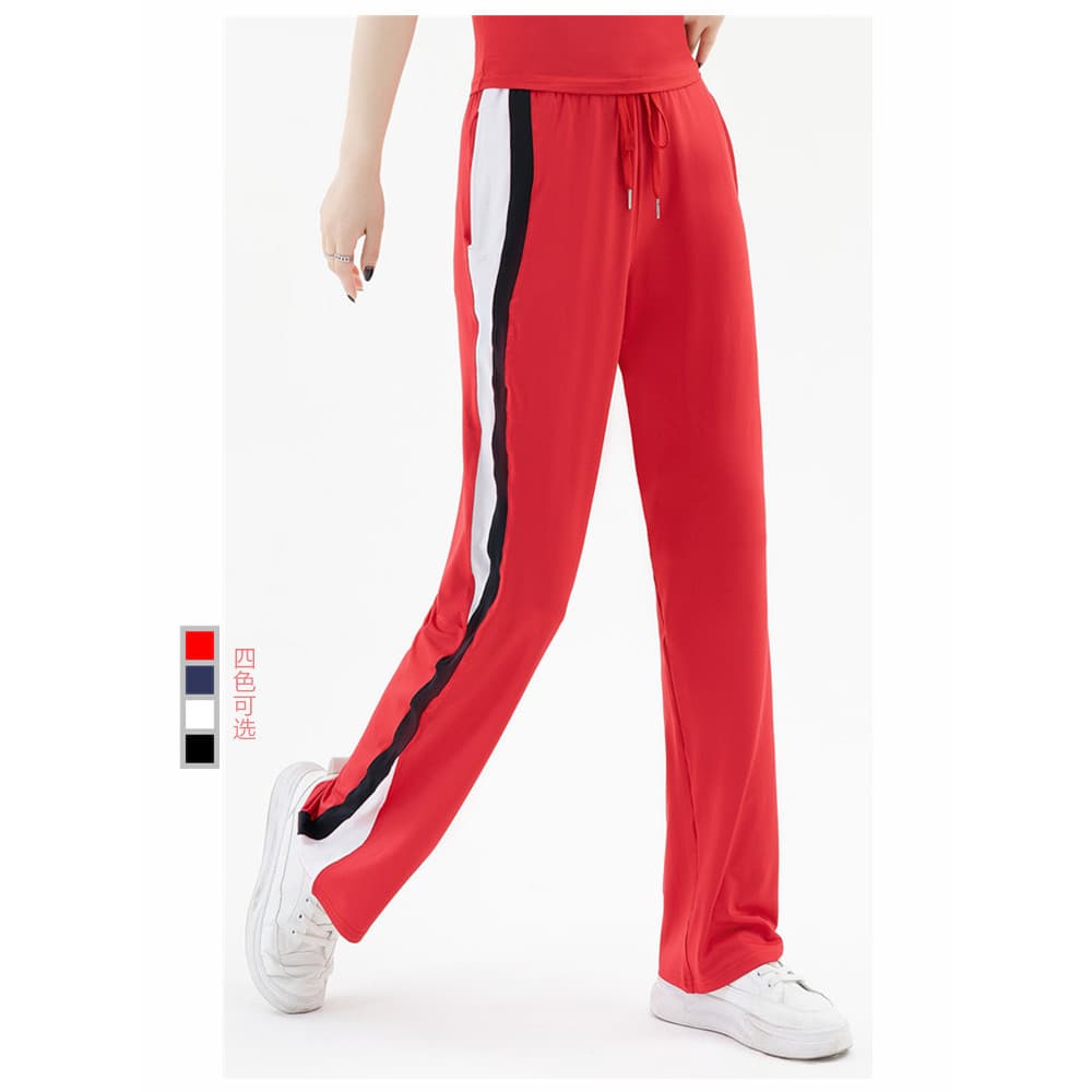 Haozhou Yoga roupas de Fitness feminino dança quadrada aeróbica competição roupas de secagem rápida calças retas soltas 