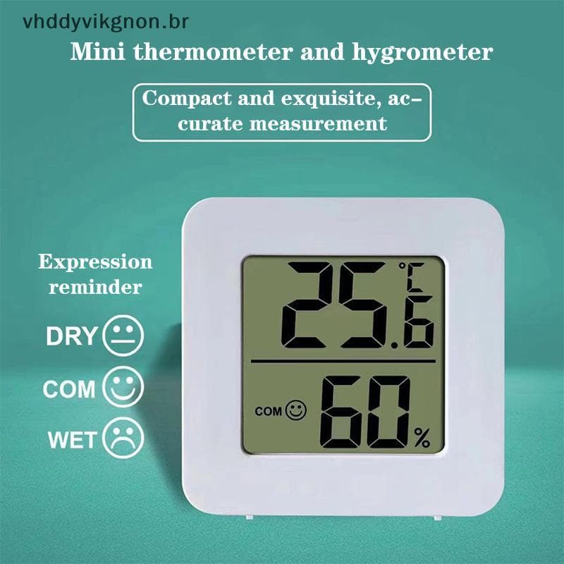 vhddyvikgnon Mini LCD Digital Termômetro Higrômetro Medidor De Umidade E Temperatura Interna Sensor BR