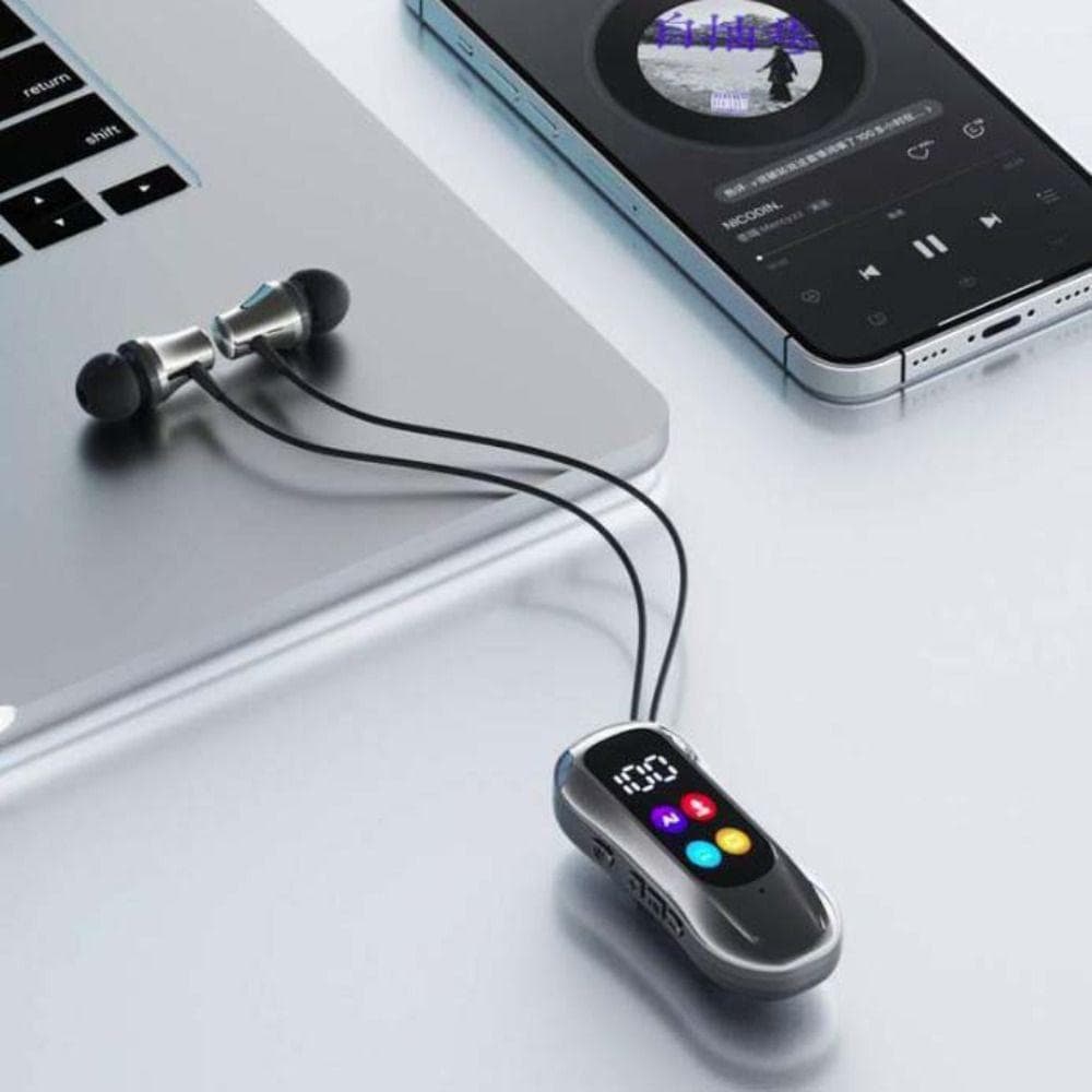Fone De Ouvido Bluetooth , Fones De Lapela Com Inserção De Cartão De Tela LED , Bateria De Longa Duração