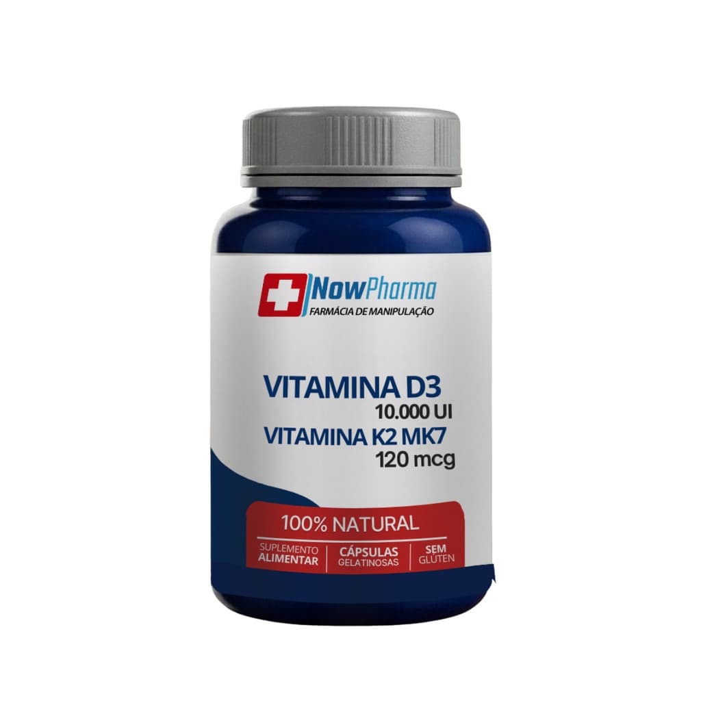 VITAMINA D3 10.00 + VITAMINA K2 MK7 60 CAPSULAS - NOW PHARMA