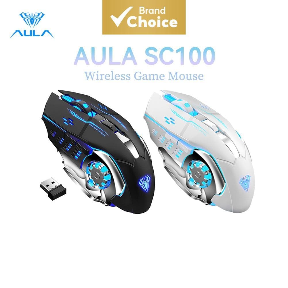Mouse Gamer SC100 800mAh Sem Fio Recarregável com 4 Cores de LED Respirante