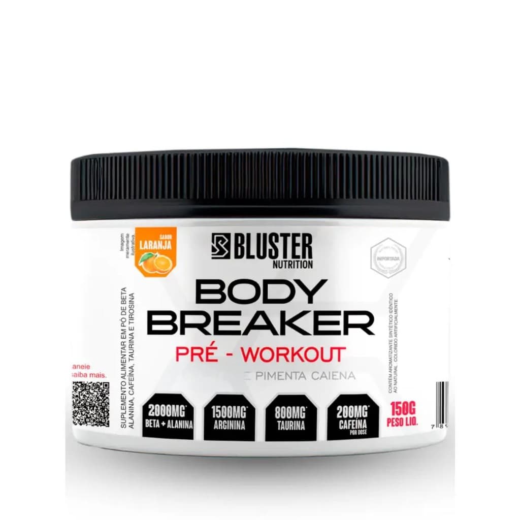 Pré Treino Body Breaker 150g Bluster Nutrition Energia Força Explosão Treino Intenso Suplemento