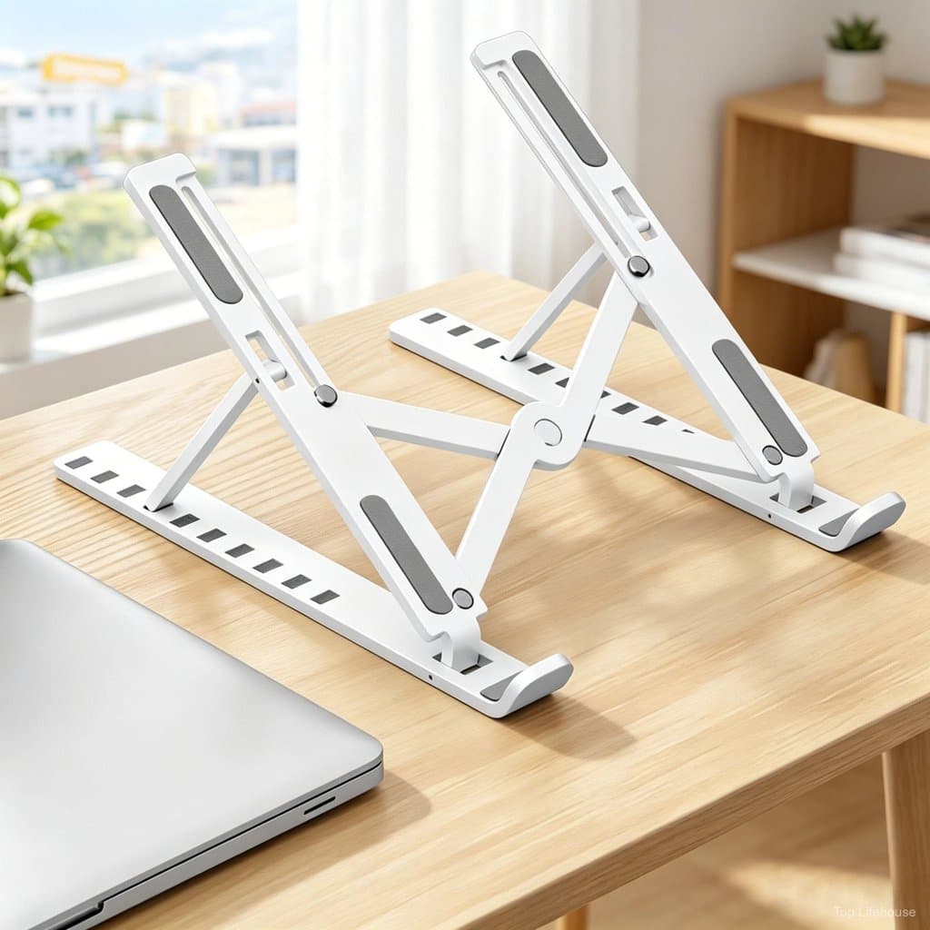 1 Pc Suporte para Notebook Ajustável Ergonômico Preto e Branco Dobrável Melhor Resfriamento Postura ﻿