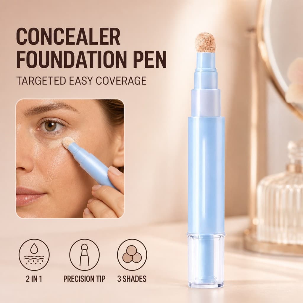 Caneta De Base Corretiva 2 Em 1 , Maquiagem Líquida Com Aplicador De Precisão Para Manchas De Olheiras E Tom De Pele Irr