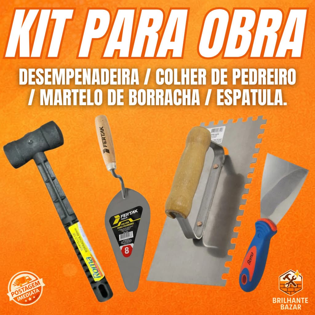 Kit Pedreiro Completo Ferramentas Para Construção Reforma e Acabamento