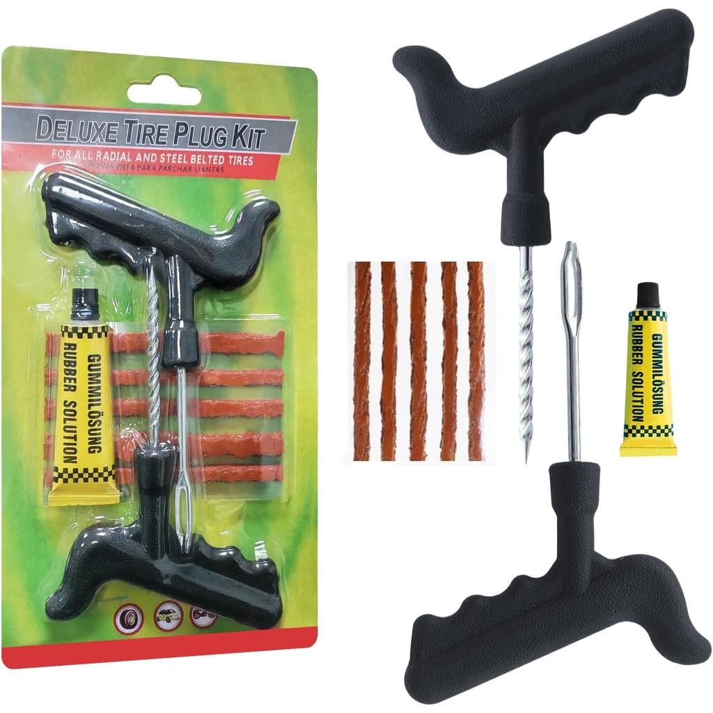 Kit de reparo de pneus, kit profissional universal de emergência para reparo de furos, usado para reparar carros, motoci