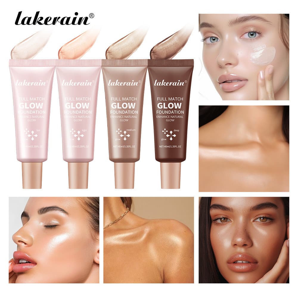 Lakerain iluminando base líquida clara hidratante corretivo Natural segurando maquiagem não é fácil de tirar maquiagem r