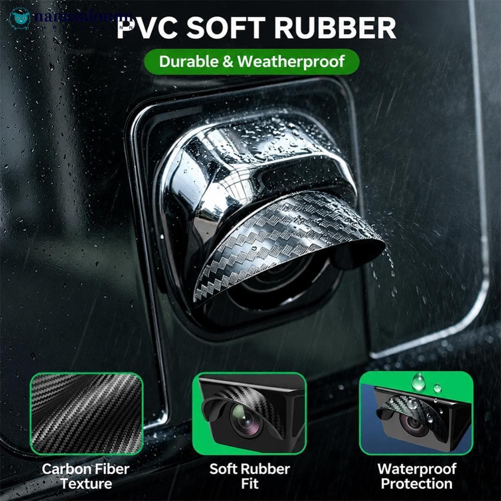 NANASALONNN Protetor De Lente De Câmera Traseira De Carro De Fibra De Carbono Vista Capa De Backup 360 Proteção Anti Arr