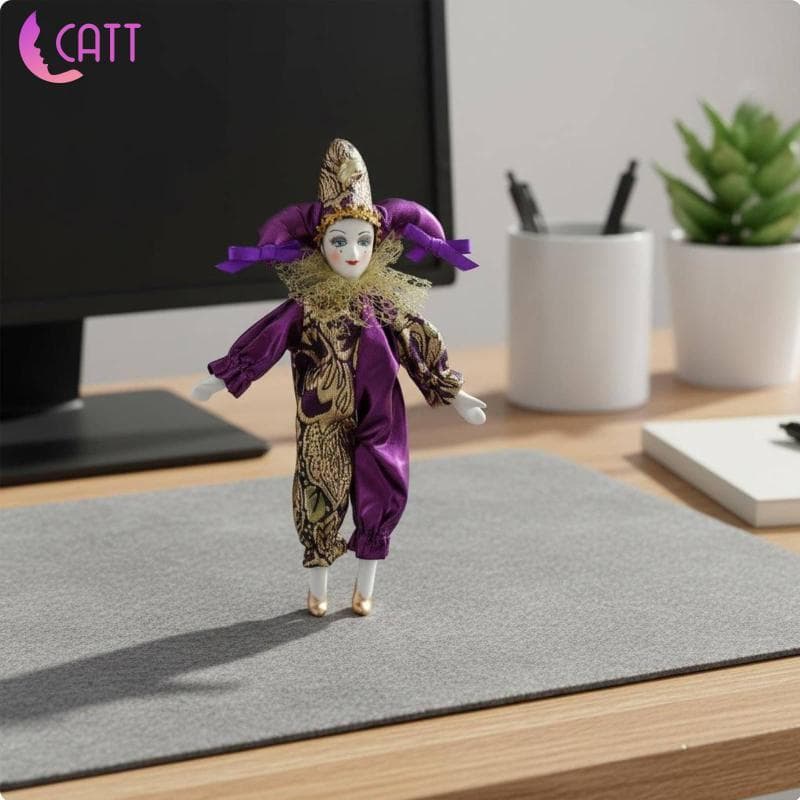 [Dadada2] Boneca Palhaço Pierrot Presente Criativo Lágrima Artesanal Articulada