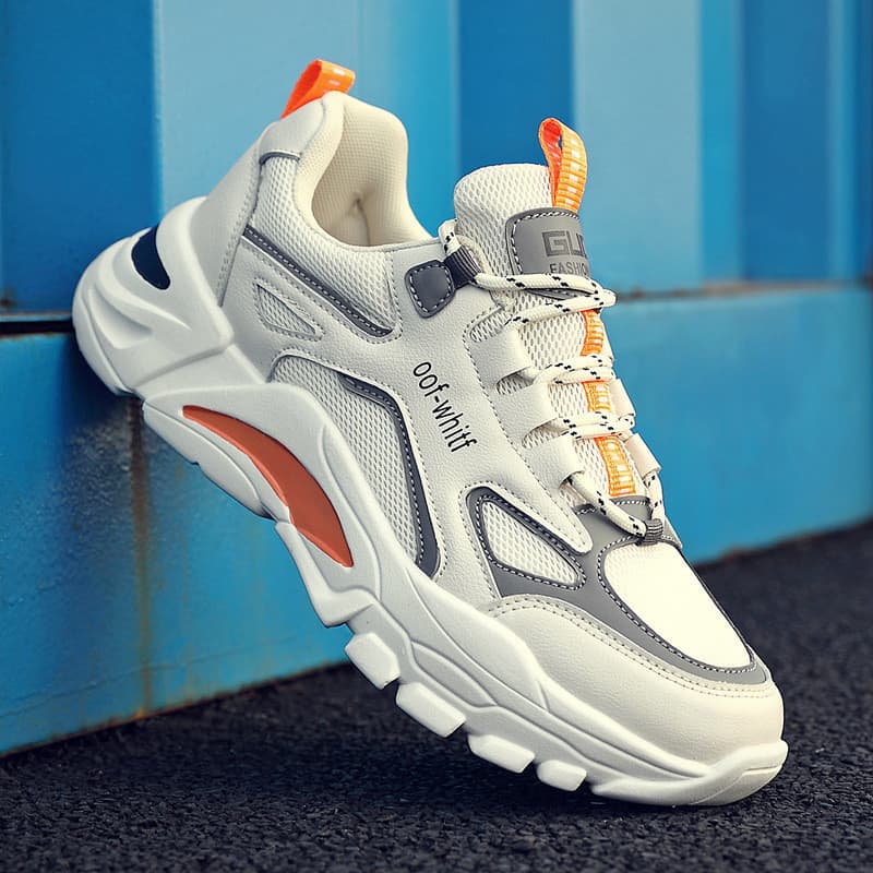 Sapatos masculinos Primavera, tênis de malha respirável para o inverno, tênis esportivos de lazer para corrida, sola con