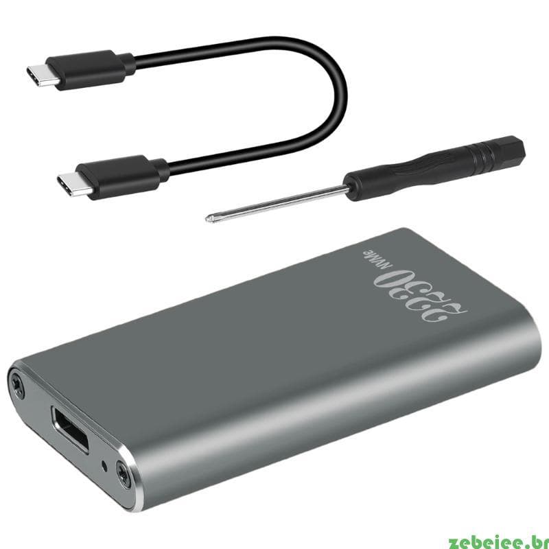 zebeiee Modern Metal USB C 3 2 Caixa Unidade Externa Para SSDs 2230 M 2 NVMe Uso Vários Dispositivos