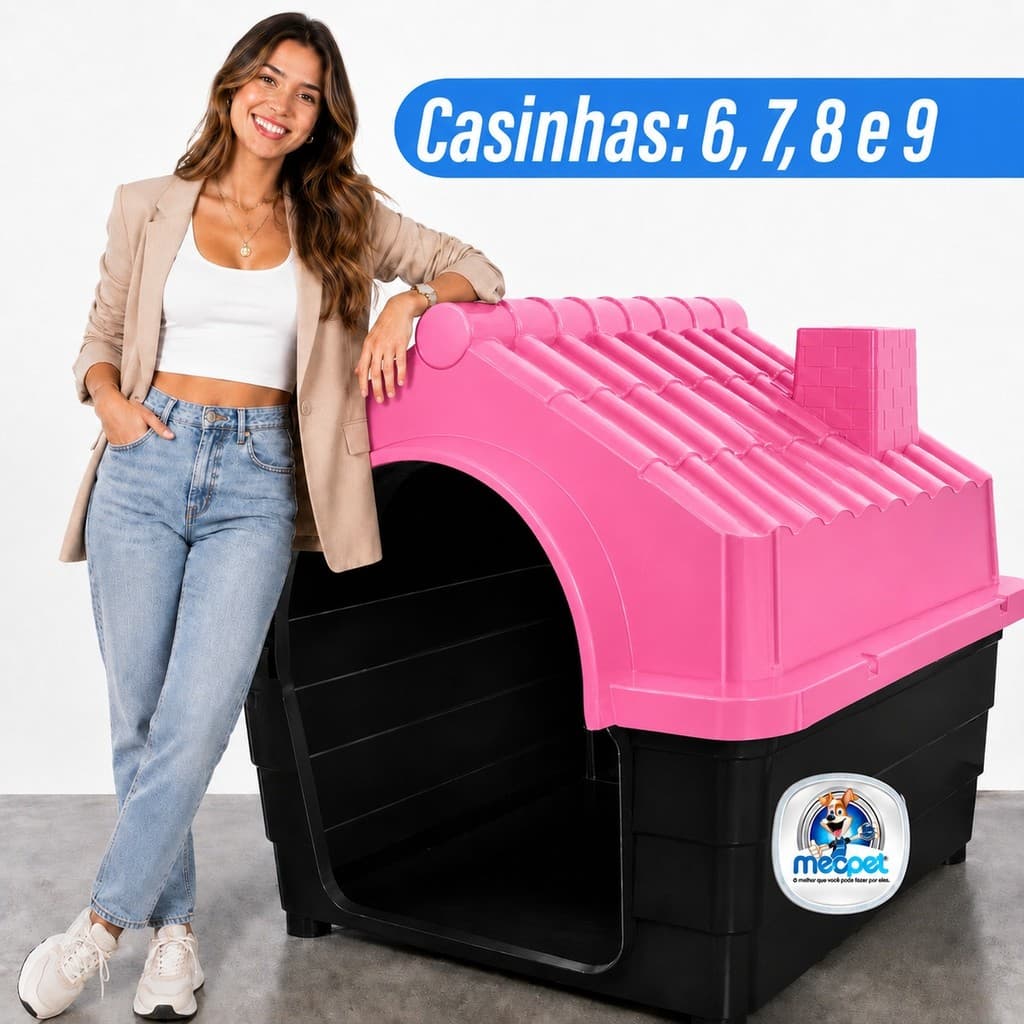 Casa Pet Casinha para Cachorro Grande Plástica Reforçada N6 N7 N8 N9 Porte Médio e Grande